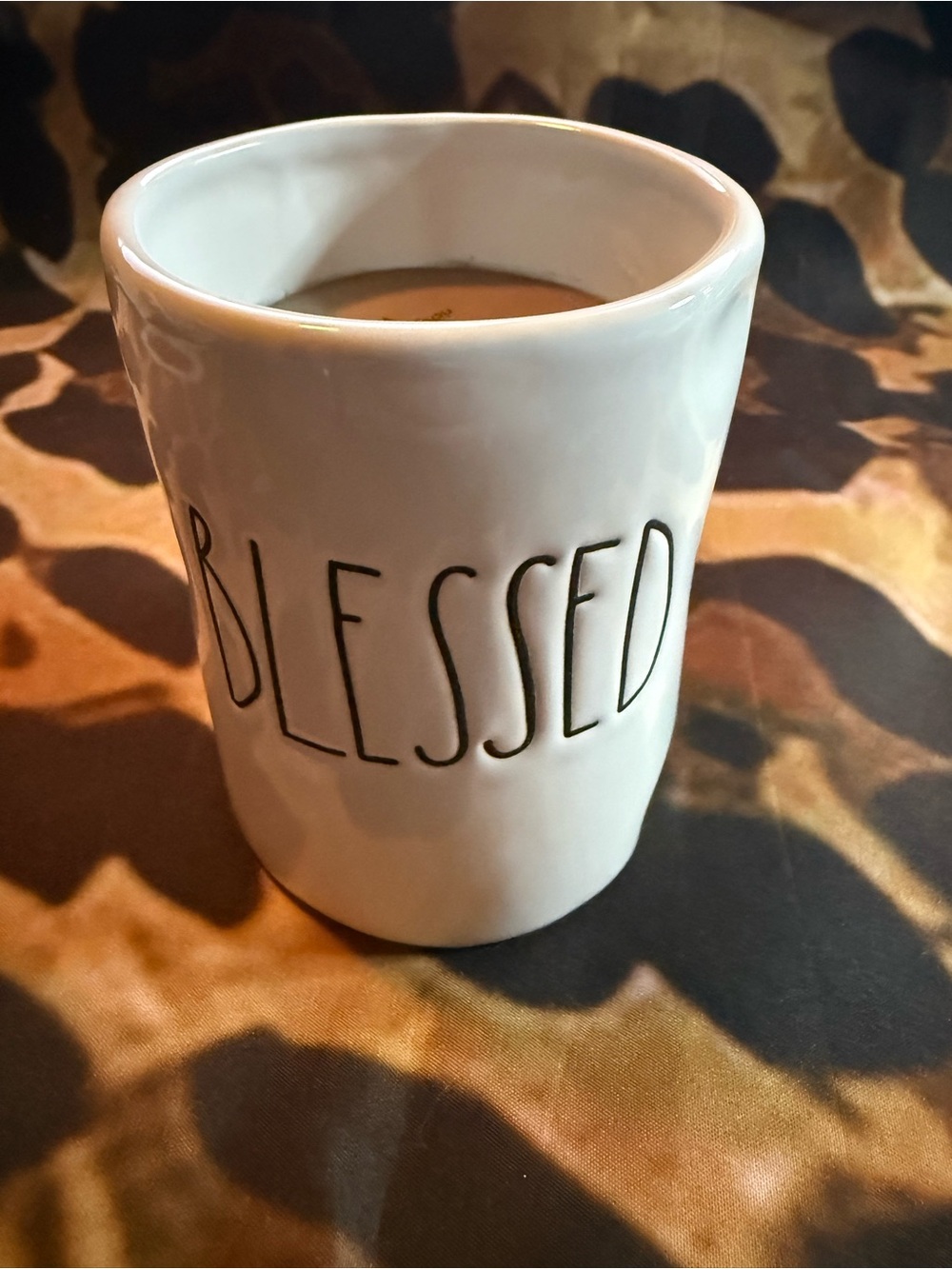 White "Blessed" Ceramic Candle- Rae Dunn